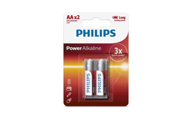 Philips Power Alkaline Batteries AA - Pack of 2